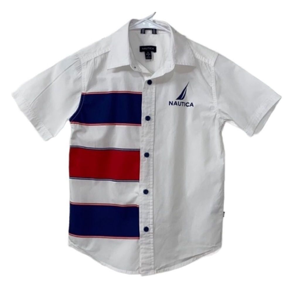 Nautica Boys White Shirt(Size Small)